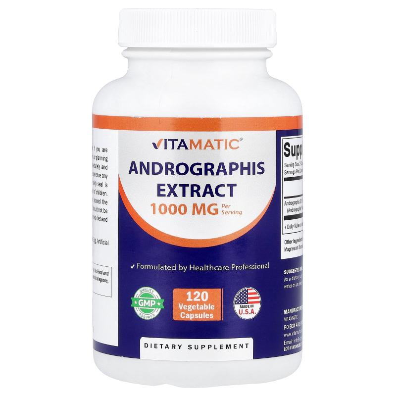 Vitamatic,Andrographis Extract, 120 Vegetable Capsules (500