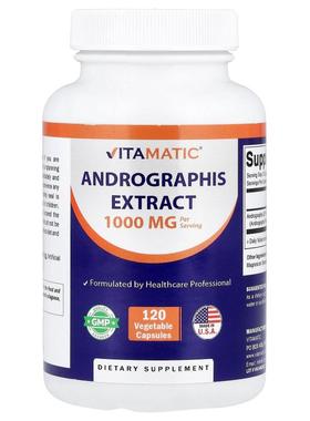 Vitamatic,Andrographis Extract, 120 Vegetable Capsules (500