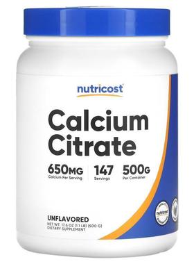 Nutricost,Calcium Citrate, Unflavored, 17.6 oz (500 g)