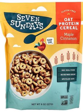 Seven Sundays,燕麦蛋白麦片，枫糖肉桂，8 盎司（227 克）