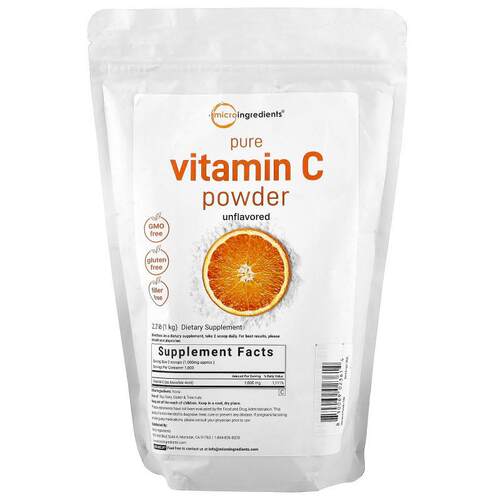 Micro Ingredients,全维生素 C 粉，原味，2.2 磅（1 千克）