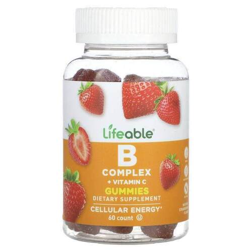 Lifeable,B 复合物 + 维生素 C 软糖，天然草莓味，60 粒