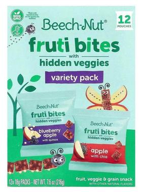 Beech-Nut,含隐藏蔬菜的水果零食，多种口味，12 包，每包 0.63 1