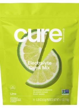 Cure Hydration,补水电解质混合补充粉，橙味，14 包，每包 0.29