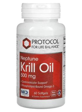 Protocol for Life Balance,海统领星磷虾油，500 微克，60 粒软