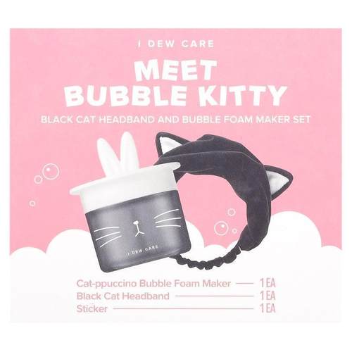I Dew Care,Meet Bubble Kitty, Black Car Headband And Bubble