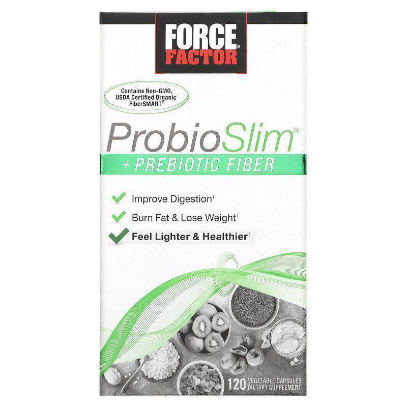 Force Factor,ProbioSlim，+ 益生元纤维，120 粒素食胶囊