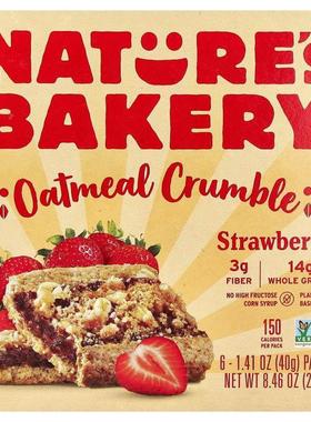 Nature's Bakery,Oatmeal Crumble, Strawberry, 6 Packs, 1.41 o