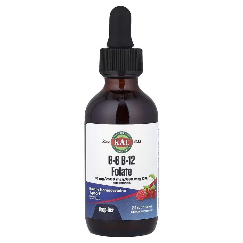KAL维生素B6B12叶酸滴剂天然混合浆果味复合维生素B补充剂