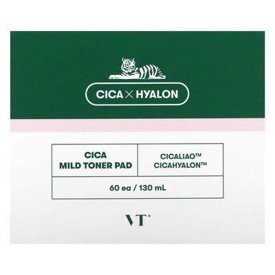 VT Cosmetics,Cica Mild Toner Pad, 60 Pads, 130 ml