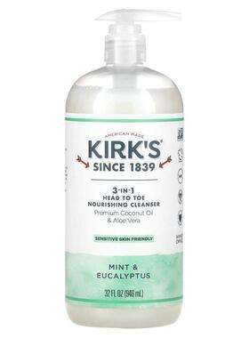 Kirks,3-in-1 Head To Toe Nourishing Cleanser, Mint &amp;