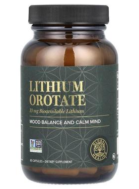 Global Healing,Lithium Orotate, 10 mg, 60 Capsules