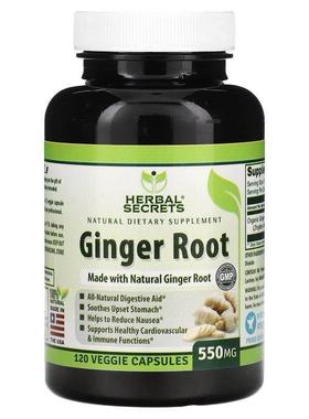 Herbal Secrets,姜根，550 毫克，120 粒素食胶囊