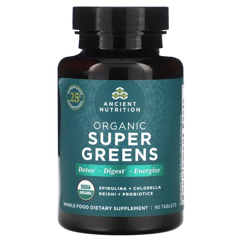 Dr. Axe / Ancient Nutrition,有机 Super Greens，90 片