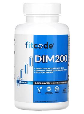 FITCODE,200，二吲哚甲烷 (DIM)，200 毫克，60 粒素食胶囊
