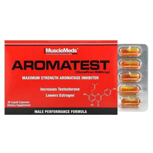 MuscleMeds,Aromatest, 500 mg, 30 Liquid Capsules