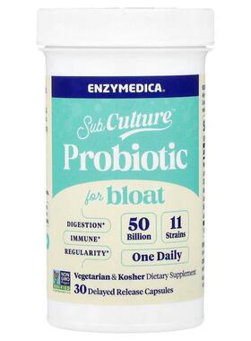 Enzymedica,SubCulture™ Probiotic For Bloat, 50 Billion, 30 D