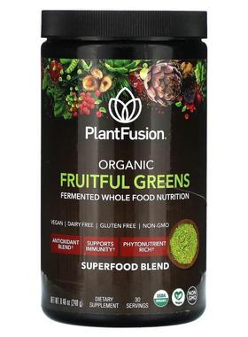 PlantFusion,Organic Fruitful Greens, 8.46 oz (240 g)