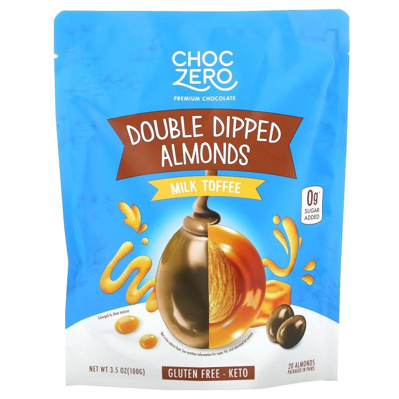 ChocZero,双层巴旦木,牛奶巧克力和焦糖太妃糖味,3.5 盎司(100
