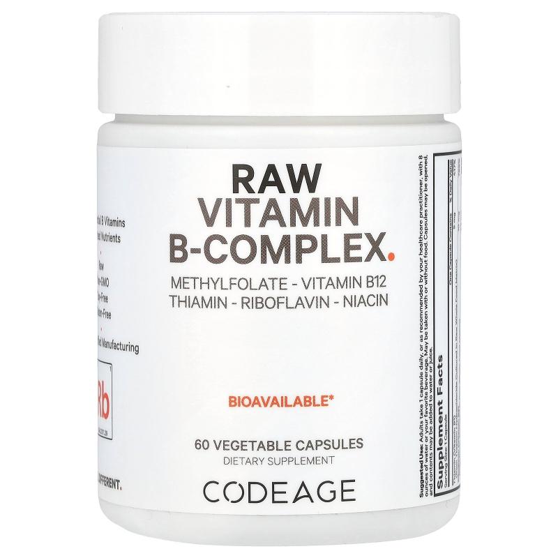 Codeage,Raw Vitamin B-Complex, 60 Vegetable Capsules