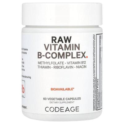 Codeage,Raw Vitamin B-Complex, 60 Vegetable Capsules