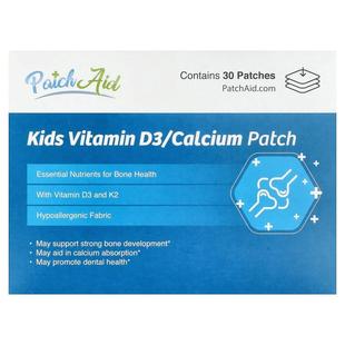 PatchAid,Kids Vitamin D3 / Calcium Patch, 30 Patches