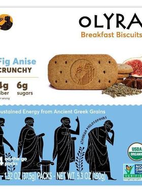 Olyra,Organic Breakfast Biscuits, Fig Anise, 4 Packs, 1.32 o
