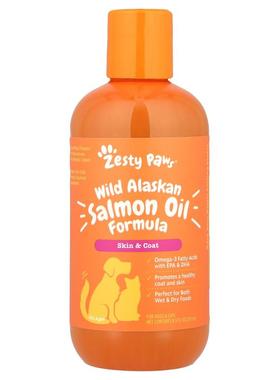 Zesty Paws,猫狗用野生阿拉斯加鲑鱼油配方，所有年龄适用，8.5 2