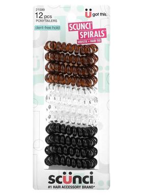 Scunci,Ponytailers无压痕发带12个