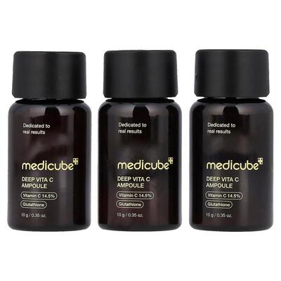 Medicube,Deep Vita C Ampoule, 3 Bottles, 0.35 oz (10 g) Each