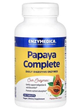 Enzymedica,Papaya Complete, Papaya Mint, 240 Tablets