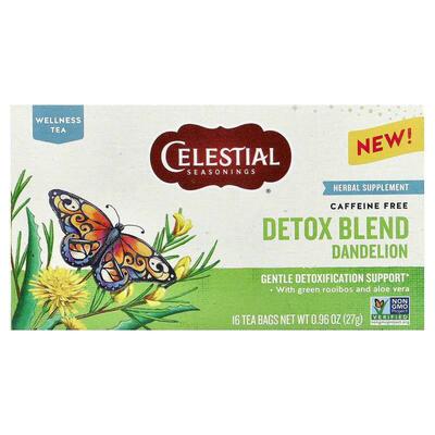 斯乐,Detox Blend, Dandelion, Caffeine Free, 16 Tea Bags, 0.9