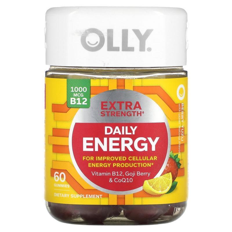 OLLY,Daily Energy, Extra Strength, Berry Yuzu, 60 Gummies