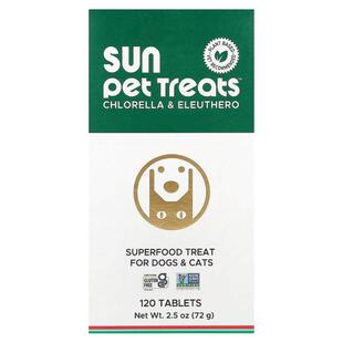 升康力,Sun Pet Treats™,小球藻和刺五加,猫狗专用,120 片