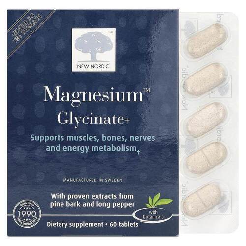 New Nordic US Inc,Magnesium™ Glycinate+, 60 Tablets