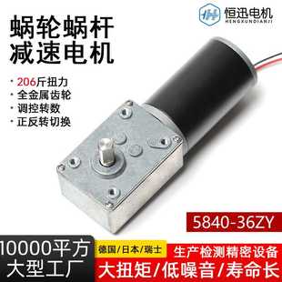 36ZY涡轮蜗杆微型直流减速电机立式 5840 调速小型马达12V24电动机