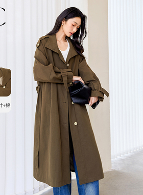 IC 立领落肩廓形高级感风衣2026新款纯色设计休闲通勤气质女上衣