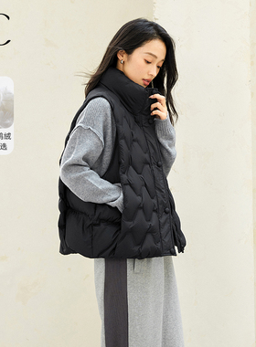 IC 立领设计宽松羽绒马甲女2026新款秋冬高级感气质通勤休闲外套