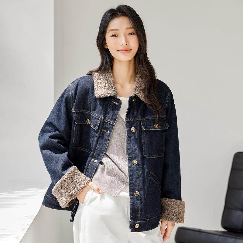 IC 复古拼接牛仔外套女2026新款秋冬设计感高级休闲气质短外套,女装/女士精品,短外套,淘宝优惠券,粉丝福利购,淘宝优惠卷