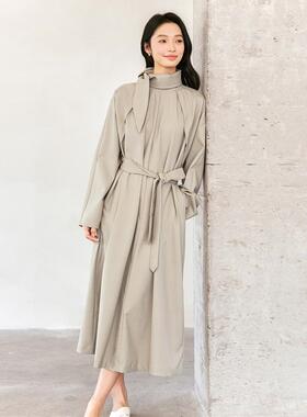 IC立裁雕塑感气质收腰连衣裙女2026新款春秋设计通勤高级裙子
