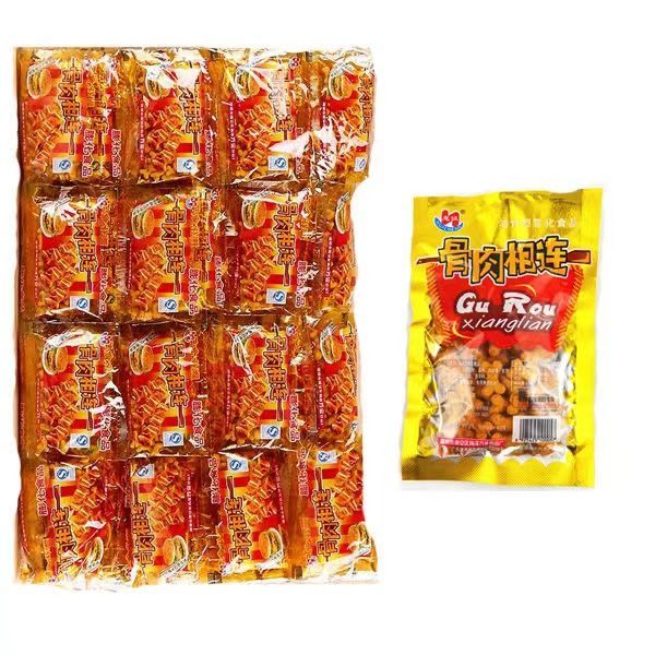 骨肉相连7克/70袋独立包装香辣肉味膨化食品油炸面制品