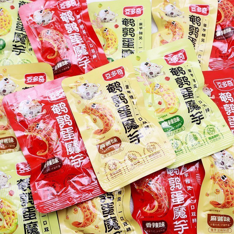 豆多奇鹌鹑蛋魔芋爽500g脆麻酱香辣办公解馋泡面搭档休闲零食品
