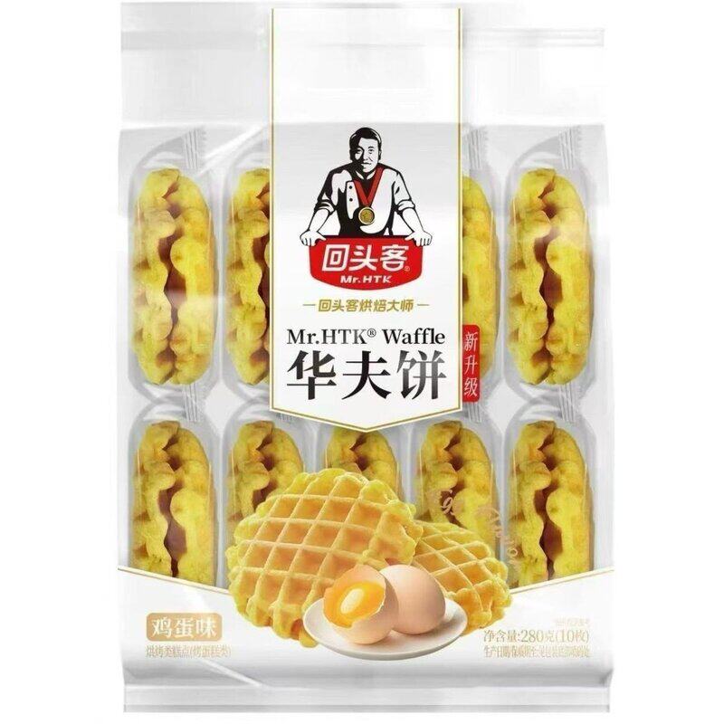 新日期】回头客华夫饼288g原味鸡蛋味卡侬尼早餐蛋糕面包零食