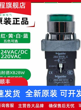 正品施耐德XB2BW带灯平头按钮 XB2BW33M1C绿色AC220V 24V ZB2-BWB