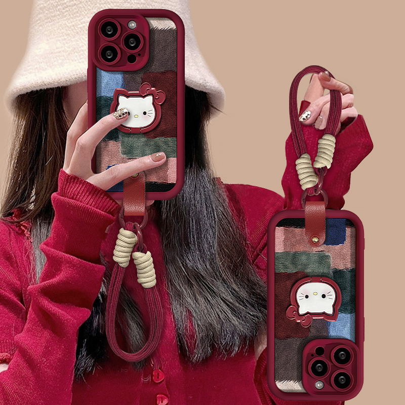 拼接KT猫适用苹果17手机壳iphone16新款15高级ip14plus公仔简约全包专用女13好看12硅胶11promax防摔保护套8