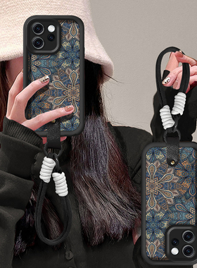 复古图腾适用OPPOReno15Pro手机壳14女13新款11高级10Pro硅胶可爱8全包7SE防摔6硅胶5秋冬4好看3挂绳保护套