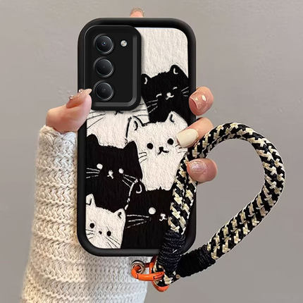适用红米note15R手机壳14R女redmi13高级感Turbo黑白猫咪12pro秋冬好看可爱11R硅胶T挂绳9A防摔10专用保护8套