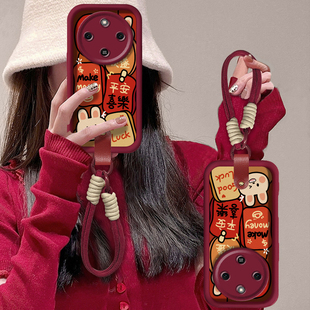 适用荣耀X70手机壳60新款 平安喜乐可爱X40全包防摔X30兔子硅胶X20SE好看X10秋冬挂绳保护套女 honor高级X50i