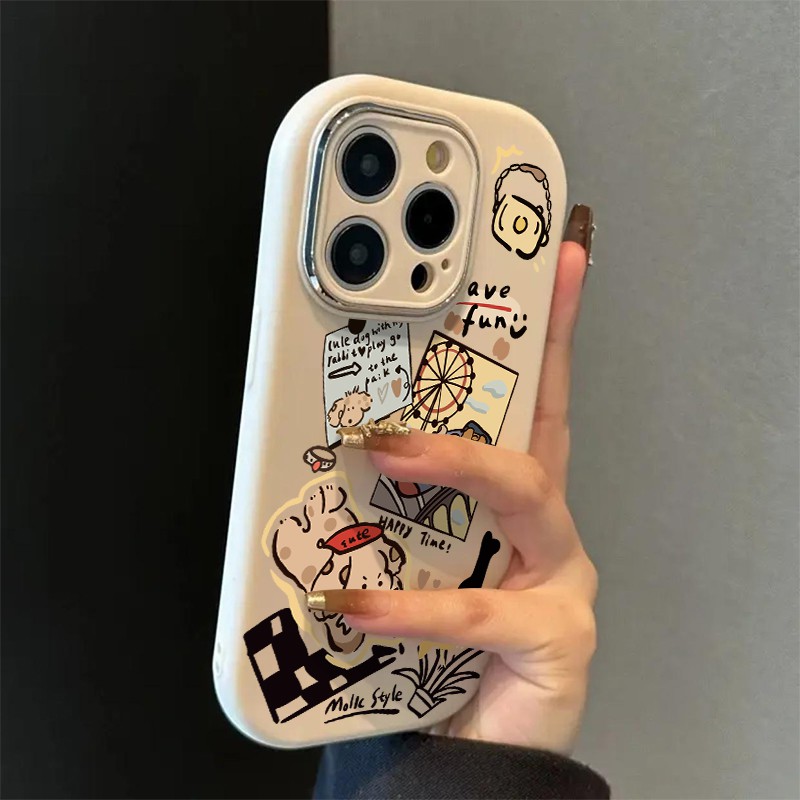 狗狗英文适用苹果17手机壳iphone16新款15高级ip14plus简约可爱全包专用个性13好看12硅胶11promax防摔保护套