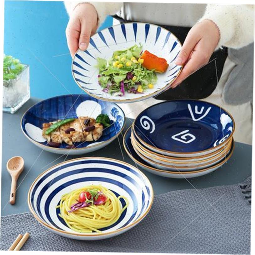 Home ceramic dishes, dishes for dinner home soup plate set-封面